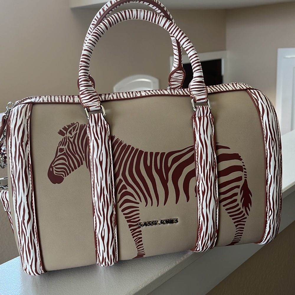 Sassy Jones Dottie Zebra Print Crossbody Satchel